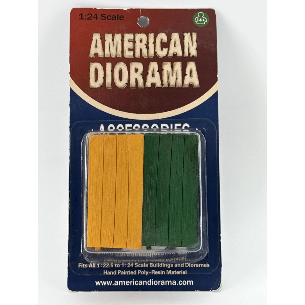 American Diorama 1:24 Scale Bench Accessory Yellow Green Display Scene